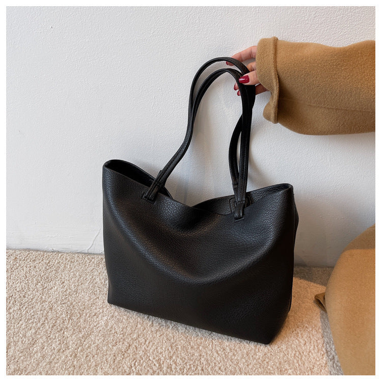 All-match Casual Soft Leather Large Capacity Shoulder Bag Zyraaa  