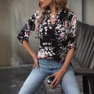 Autumn New Printed Cropped Sleeve Pullover Shirt My Store  