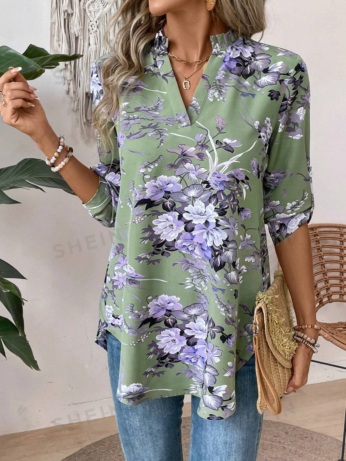 Autumn New Printed Cropped Sleeve Pullover Shirt My Store  