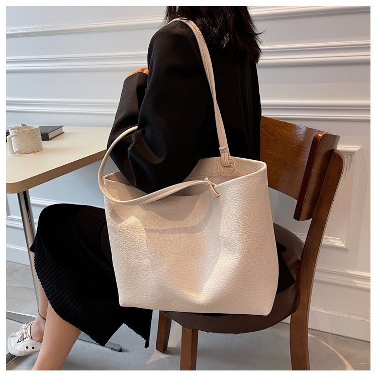 All-match Casual Soft Leather Large Capacity Shoulder Bag Zyraaa  