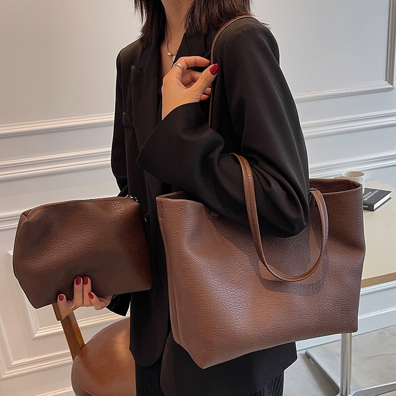 All-match Casual Soft Leather Large Capacity Shoulder Bag Zyraaa  