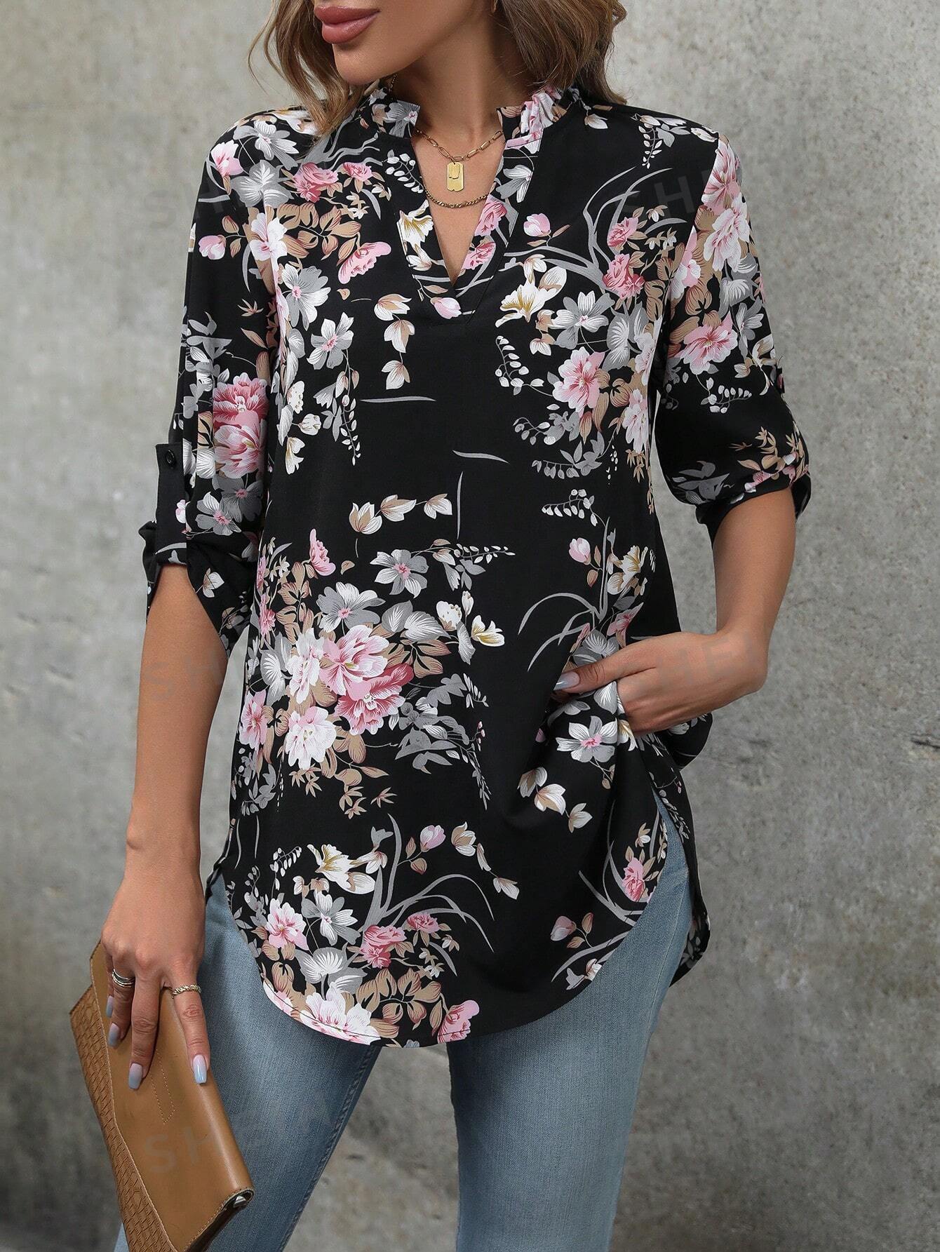 Autumn New Printed Cropped Sleeve Pullover Shirt My Store  