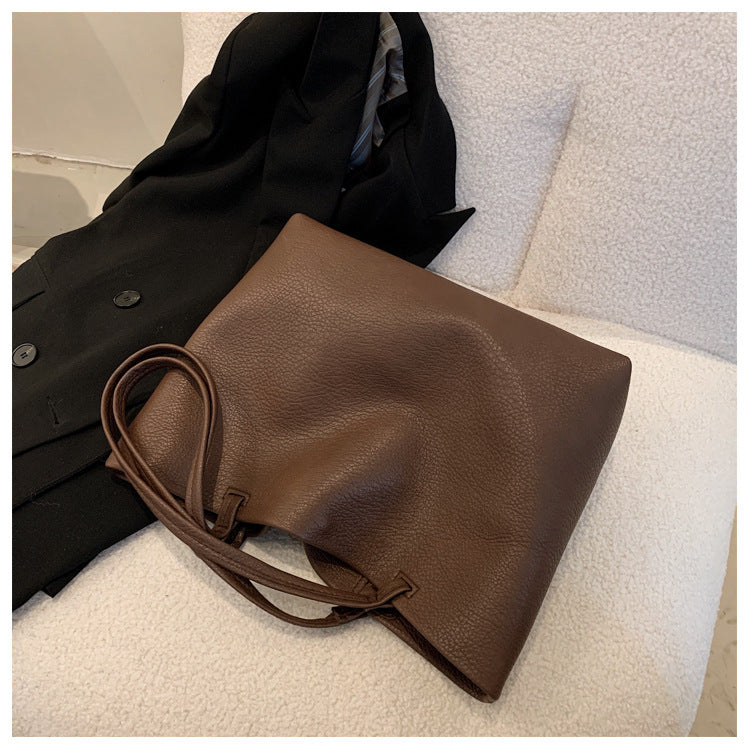 All-match Casual Soft Leather Large Capacity Shoulder Bag Zyraaa  